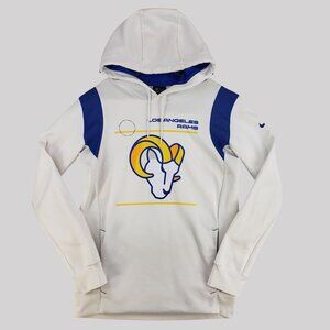 Rare Nike Therma Los Angeles Rams Sideline Hoodie DM4323-100 NFL Pullover S